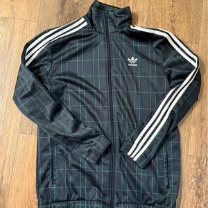 adidas Black & Teal Grid Track Jacket
